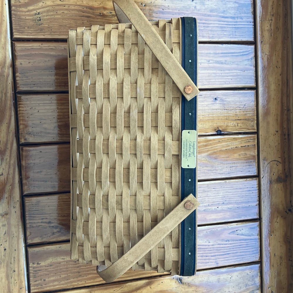 Longaberger Brown and Black Woven Basket